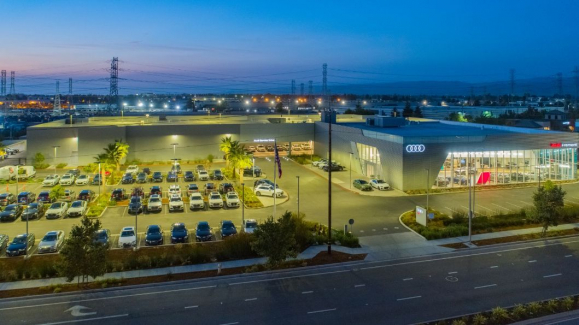 aerial view of Audi dealership in Fremont