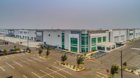 Aerial view of the Home Depot distribution hub in Tracy California