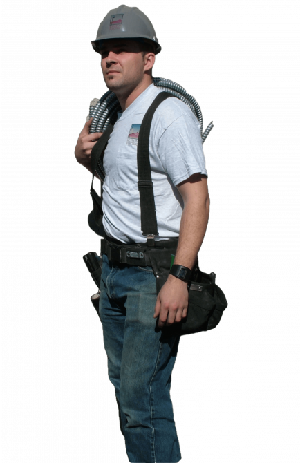 cutout of an electrician on the job