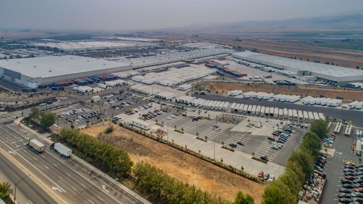 Aerial view of the Costco distribution hub in Tracy California