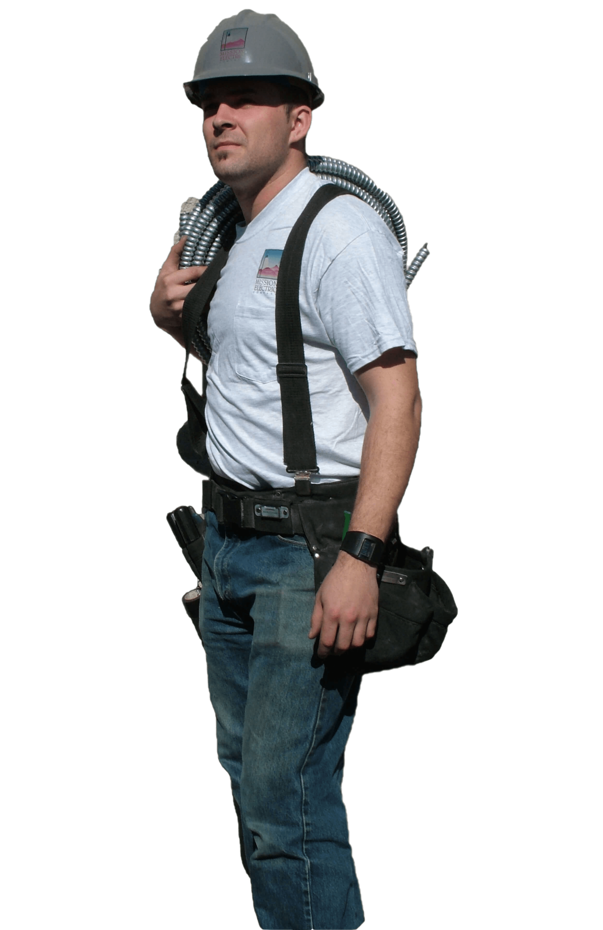 cutout of an electrician on the job